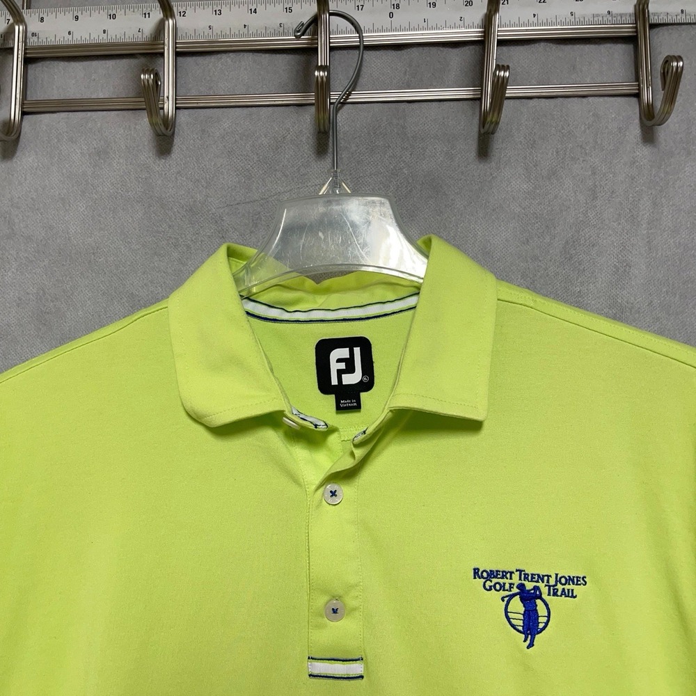 FootJoy Polo Men XL‎ Green Neon Robert Trent Jones Golf Trail Performance Active